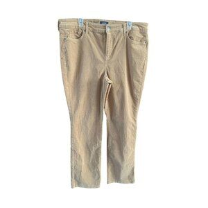 NYDJ Womens Size 16 Beige Tan Marilyn Straight Lift Tuck Tech Corduroy Pants